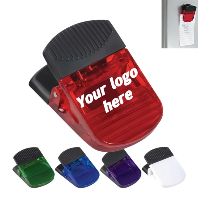 Custom Wholesale Plastic U Shape Large Office Fridge Magnet Bag Clip Magnetic Memo Clip  for Refrigerator Note Holder