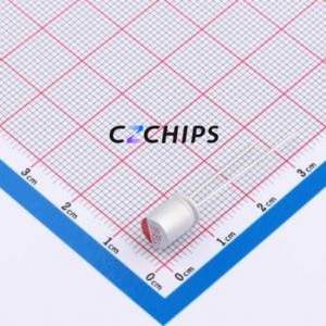 Condensador Sólido CT1E107M0608, Componente de Orificio Pasante (THT), D6.3xL8mm 100uF 20% 25V 2.61A100kHz - Product Image 1
