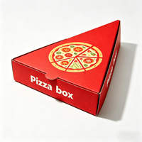Kotak Pizza Segitiga 9 Inci Dua Tingkat untuk Satu Potong Pizza, Kemasan Kertas Kraft, Kotak Pizza Individual