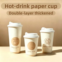 Gobelets en papier à double paroi jetables, logo personnalisé imprimé, gobelets isothermes pour café chaud, thé, pour café, restaurant, à emporter