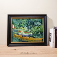 Peintures de paysages européens, fleurs, art mural vintage, cadre en bois, toile, décoration intérieure, décoration murale, mariage, luxe