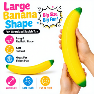 Grande <span class=keywords><strong>banane</strong></span> souple, jouet anti-stress de <span class=keywords><strong>la</strong></span> série Fruits Amusants, en caoutchouc de qualité supérieure avec cœur souple rempli de farine - Product Image 1