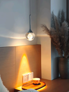 Lampadario moderno 3D luna sfera di cristallo trasparente luce di lusso Premium camera da letto ingresso ingresso appeso filo luce - Product Image 2