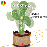 QS nouvelle belle poupée électrique musicale en coton en peluche, matériel pour danser, chanter, parler, courir, Cactus, jouets pour enfants