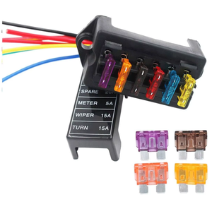 Scatola Portafusibili a 6 Vie con 2 Ingressi e 6 Uscite con Cavi e Fusibili a Lama Standard 5A 10A 15A 20A per Auto, Bus, Camper, Camion, Imbarcazioni - Product Image 5