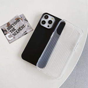 Funda <span class=keywords><strong>para</strong></span> teléfono móvil delgada con patrón corrugado 2 <span class=keywords><strong>en</strong></span> 1 híbrido sólido de color caramelo simple <span class=keywords><strong>para</strong></span> iPhone 13 14 15 16 Pro Max - Product Image 3