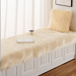 Solid Gold Faux Wool Polyester Filled <b>Window</b> <b>Seat</b> <b>Cushion</b> Extra Soft Machine Washable <b>for</b> Bedroom and Living Room - Product Image 3