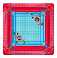 Tapis de Mahjong Hiver Noël Village, Néoprène 3mm Motif Flocons de Neige Maisons Pastel Bord Cousu Portable Tapis de Jeu de Mahjong Américain