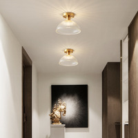 Plafonnier moderne à capteur AC avec base en laiton et CRI 90 élevé, montage encastré pour salon, couloir, chambre, entrée
