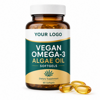 Gélules d'huile d'algues oméga-3 végétaliennes, supplément oméga-3 à base de plantes, OEM ODM Marque Privée pour les Acheteurs B2B de Marques de Bien-être Adulte
