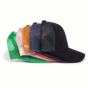 Casquettes de baseball sportives pour hommes de haute qualité en gros, casquettes de camionneur en velours côtelé vierges avec logo brodé personnalisé pour unisexe - Product Image 1