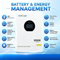 Onduleur solaire hybride biphasé 8000W 48V 120V 240V avec double MPPT certifié UL1741, 2 trackers MPPT, sortie onde sinusoïdale pure