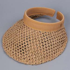Summer New Arrival Women Outdoor Paper <b>Straw</b> <b>Visor</b> Hat Fashion Trendy Hollow Out Sunshade Breathable Empty Top <b>Visor</b> Sun Hat - Product Image 6