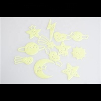 Autocollants muraux en PVC durables, adhésifs, imperméables, qui brillent dans le noir, étoiles, taille personnalisable, jaune vert, durée de lueur de 3 à 12 heures, cadeau artisanal