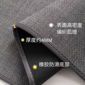 Tapete para Puerta con Patrón Geométrico Rectangular Negro, Imitación Lino, Lavable a Máquina, Antideslizante, para Entrada del Hogar - Product Image 2