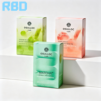 Boîte en carton pliable avec design imprimé personnalisé, étiquette privée OEM, pour l'emballage de sachets de thé matcha probiotiques