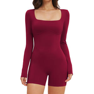 Traje Deportivo Enterizo de Manga Larga con Cuello Cuadrado para Mujer Disko Sport, Ropa Deportiva Elástica en Cuatro Direcciones para Yoga, Running y Deportes - Product Image 2