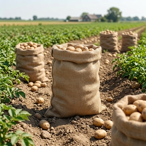 Grands sacs en toile de <span class=keywords><strong>jute</strong></span> usagés de 50 kg à 100 kg, écologiques, pour l'emballage alimentaire (pommes de terre, riz) et sacs de saut - Product Image 6