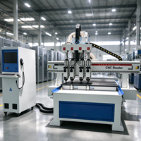 Routeur CNC multifonction à têtes multiples, machine de gravure et de découpe du bois à 4 procédés, système de contrôle Syntec, haute productivité