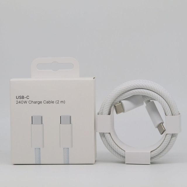 2m Nylon Braided 240W TYPE C to USB C Cable Set 2M 5A PD C-C Fast Charging Charger Cable for Phone 15 16 16pro Max MacBook Pro