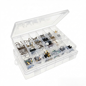 Boîte de rangement en plastique transparente personnalisable avec séparateurs amovibles <span class=keywords><strong>pour</strong></span> bijoux, perles, matériel de pêche, organisateur - Product Image 3