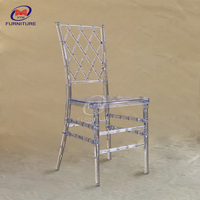 Chaises de banquet Chiavari en résine acrylique à dossier croisé pour événements, mariages et hôtels – Vente en gros