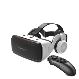 G06E 3D VR เกมเสมือนจริงแว่นตาดิจิตอล BT อุปกรณ์หมวกกันน็อคเลนส์แว่นตาหูฟังคอนโซล VR กล่องสําหรับโทรศัพท์มือถือ