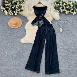 Conjuntos Casuales de Verano para Mujer: Top Túnica con Lazos y Conjunto de Mezclilla 3D de Cintura Alta, Trajes Deportivos al por Mayor - Product Image 4