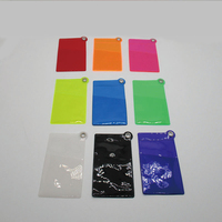 Bolsa de tarjetas fluorescente de PVC pequeña delgada de estilo coreano japonés, soporte de moda para comida de estudiante, autobús y tarjetas de documentos