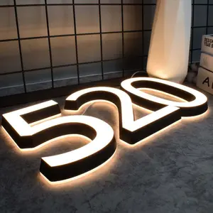 Letras del alfabeto Led personalizadas, señal de negocios iluminada, para exterior, número de casa