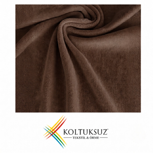 Tela de Velour de Algodón de Primera Calidad, 240 g/m², Color Marrón Chocolate, 80/20 Algodón/Poliéster, en Rollo, para Prendas al por Mayor - Product Image 2