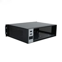 Châssis Métallique de Serveur Matrice Audio-Vidéo en Acier Galvanisé avec Poignée en Aluminium, Traitement de Surface Peint, Montage en Rack 3U, IP54