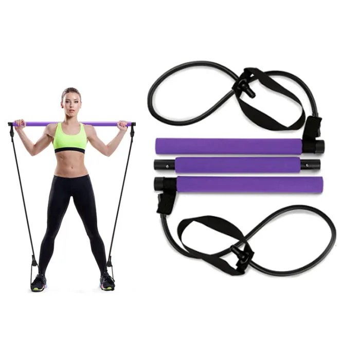 3 Section Yoga Pilates Stick Muscle Exercise Equipment Toning Bar