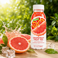 Étiquette thermorétractable personnalisée pour bouteille PETG de thé aux fruits de pamplemousse, enveloppe intégrale pour boisson