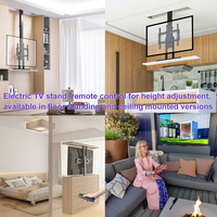 Support de plafond électrique automatique pour téléviseur, en acier laminé à froid, haute capacité de charge 110 lb (50 kg), support de levage de téléviseur automatique pour plafond