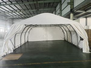 HONGTENG Abri de voiture moderne et durable en acier imperméable avec capacité de stationnement pour 2 voitures, portable, facile à assembler, utilisation en <span class=keywords><strong>garage</strong></span> extérieur - Product Image 3