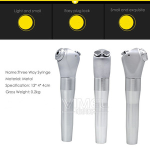Dental Chair Unit Triple <strong>Syringe</strong> Handpiece Stainless Steel <strong>3</strong> Way Air Water Spray +2 Nozzles <strong>Tips</strong> Tubes Dentist Tool - Product Image 3