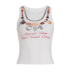 Débardeur en tricot respirant brodé, style jeune et féminin, sans manches, coloré, mignon pour l'été - Product Image 6