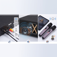 Enceinte de karaoké sans fil pour fête, audio domestique, double microphone X6