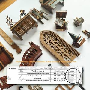 Baleine ciel bricolage cabane monde magique 3D stéréoscopique à la main en bois assemblage serre-livres modèle de <span class=keywords><strong>bureau</strong></span> jouet pour 14 ans et plus comme cadeau de vacances - Product Image 3