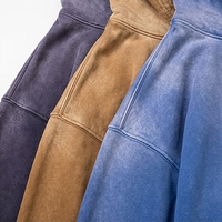 Sudadera con capucha de algodón pesado con lavado ácido vintage, estilo oversize y corte holgado, para hombre, estilo streetwear, personalizada de fábrica