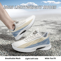 Nouvelles Chaussures de Course Unisexe 2025 d'Été Respirantes, Légères, à Bout Large, Confortables, avec Semelle Intermédiaire en Caoutchouc et Tige en Maille Couleur Unie