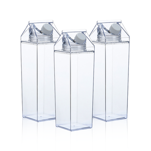 UDA Warehouse 500ml BPA Free Clear Milk Carton Water Bottle Plastic Milk Bottle Factory Wholesale in Stock
