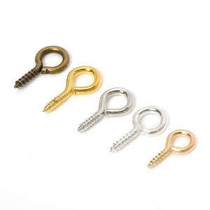 Ganchos de Latón 304 de 1/4, 5/16, 3/8, con Tratamiento de Placa, Ganchos de Ojo, Tornillos Autorroscantes para Muebles y Bricolaje - Product Image 1