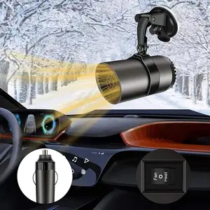 12V 150W Portable Car Heater Windshield Defogger And Defroster Plug In Automobile Windscreen Fan With Suction Holder