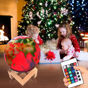 Lámpara de Globo Terráqueo LED Lelyi, 3 Colores, Sensor Táctil, Recargable por USB, Impresión <span class=keywords><strong>3D</strong></span>, Lámpara de Tierra y Luna, 15 cm - Product Image 6