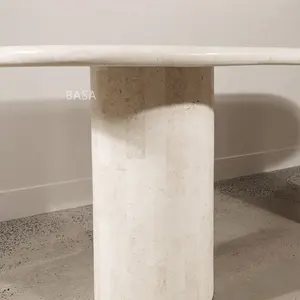 Table basse d'angle en marbre naturel pour salon et bureau