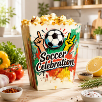 Boîtes à Popcorn Personnalisées pour Célébrations de Football – Seau à Popcorn en Papier Recyclable pour Événements Sportifs et Cinéma Maison