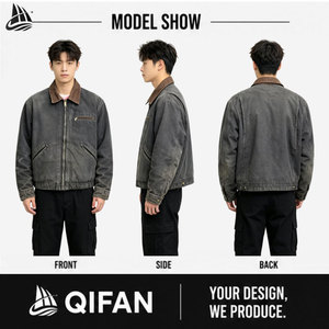 <span class=keywords><strong>Giacca</strong></span> da <span class=keywords><strong>Lavoro</strong></span> in Tela Pesante con Zip, Stile Streetwear Vintage Personalizzato, Taglie Grandi, per Uomo - Product Image 3