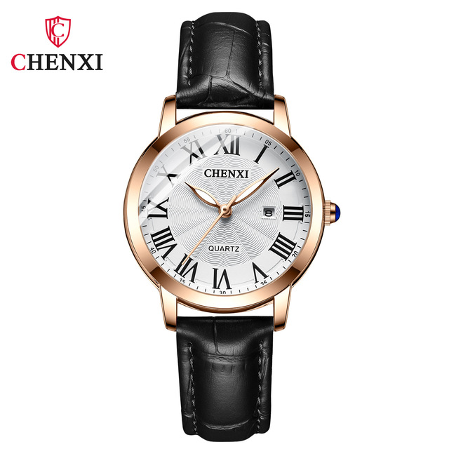 CHENXI Watch Reloj Miral Women's Fashion Trendy Calendar Luminous Bright Belt Stylish Waterproof Quartz Watch